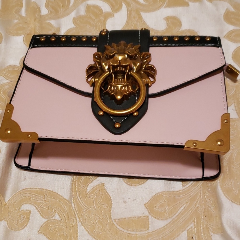 Pink/Black Lion Head Purse
